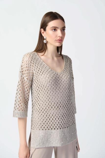 Crochet Sweater With Sequins