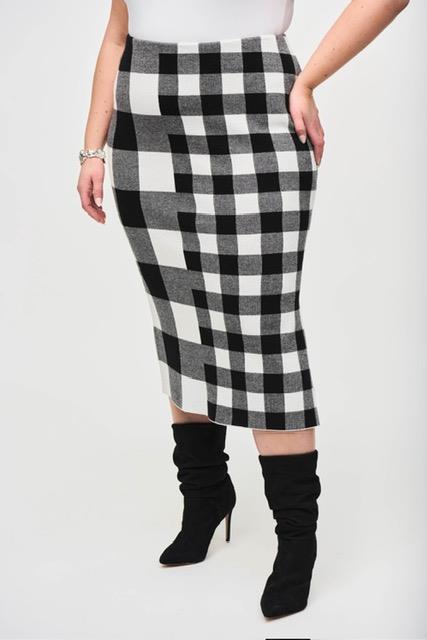 Knit Plaid Skirt