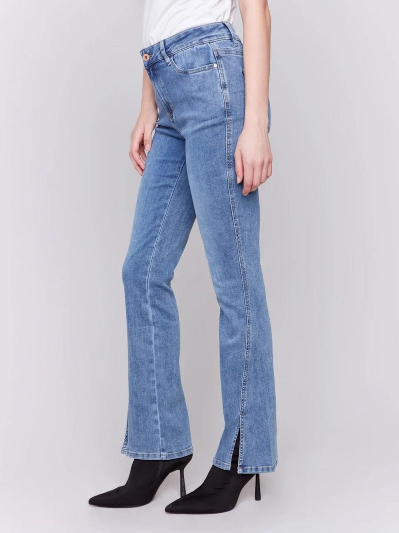 Front Slit Bootcut Jeans