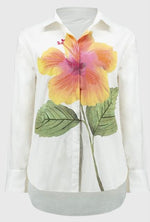 Embroidered Flower Cotton Shirt