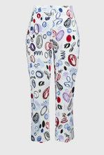 Abstract Print Crop Pants