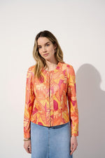 Floral Print Suede Jacket