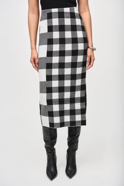 Knit Plaid Skirt