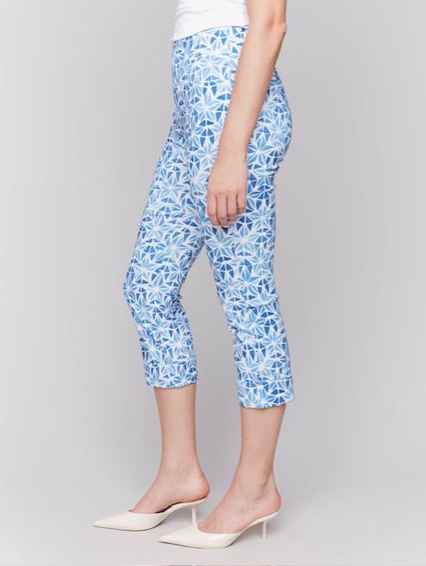 Printed Cropped Cuffed Pants