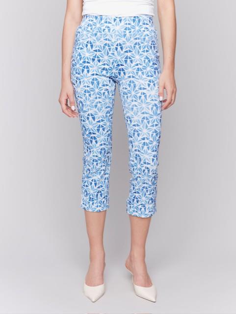 Printed Cropped Cuffed Pants