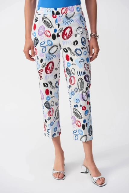 Abstract Print Crop Pants