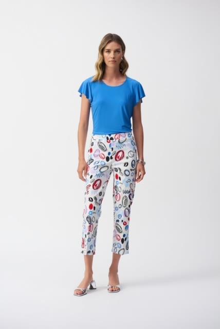 Abstract Print Crop Pants